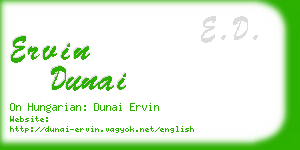 ervin dunai business card